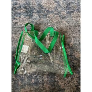 BIC Graphic Clear Stadium Tote Bag Green Handles 11"x11"x5.5"